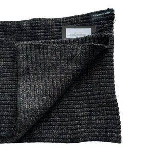 Kevin Kramp Ribbed scarf brown/gray Cashmere blend NEW